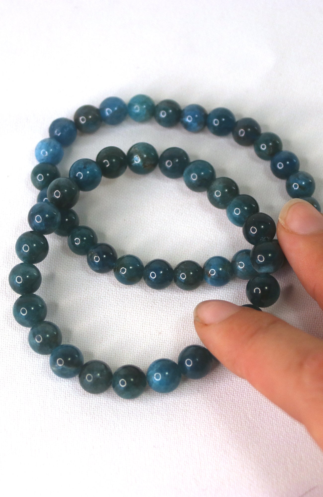 Blue Apatite 8mm Bead Bracelet 496